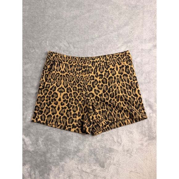 Darjoni Pants - Cheetah Animal Print High Waisted Knit Shorts 00s Mob Wife Festival S